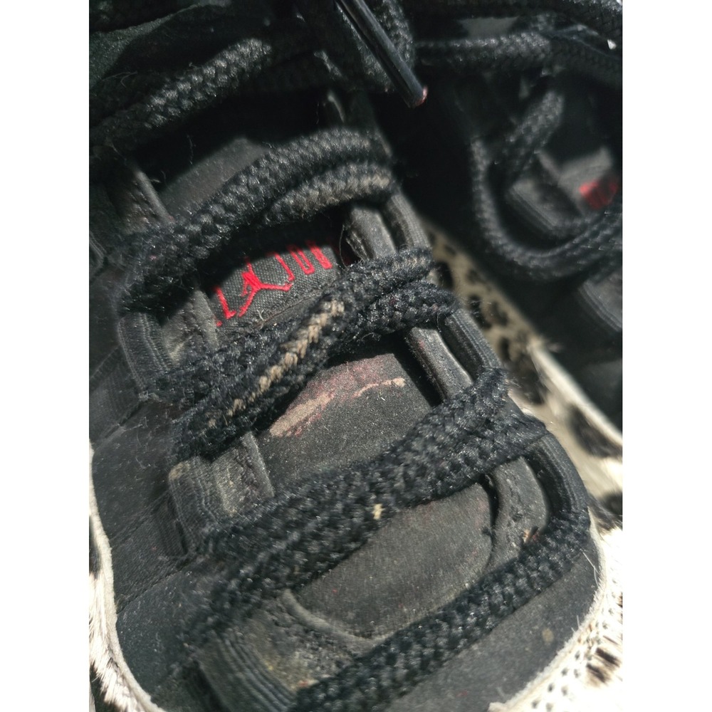 Jordan Air Jordan 11 Mid Top Unisex Basketball Sneakers Black/White Animal Print - Picture 2 of 10